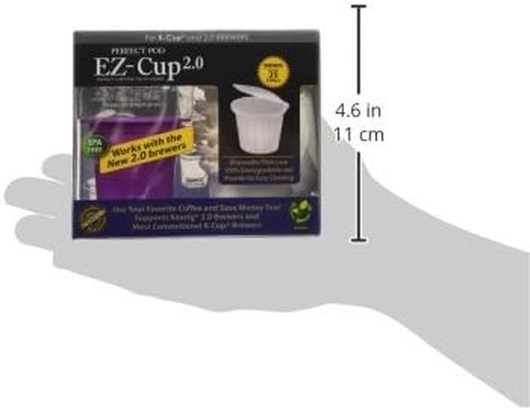Ez-Cup 2.0 Starter Pack | Reusable K Cup Coffee Pod Capsule with 25 Disposable Paper Filters (Starter Pack)