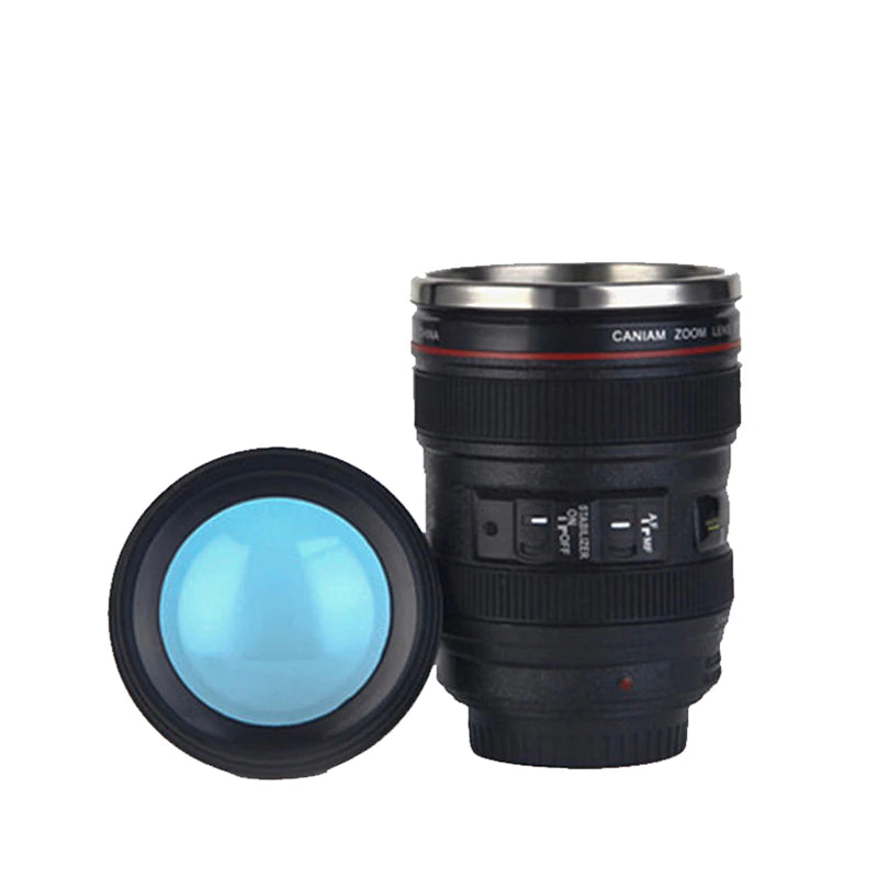 Stainless Steel Camera Ef24-105Mm Coffee Lens Mug White Black Coffee Mugs Creative Gift Coffee Cups Canecas Tazas Vaso Caf