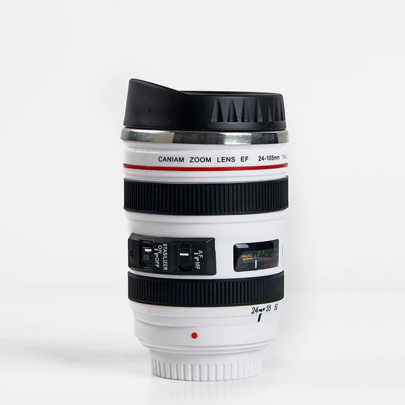 Stainless Steel Camera Ef24-105Mm Coffee Lens Mug White Black Coffee Mugs Creative Gift Coffee Cups Canecas Tazas Vaso Caf
