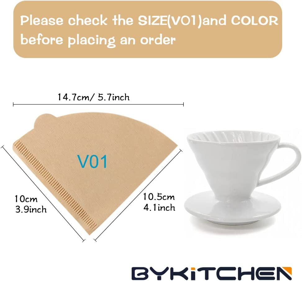 Small Coffee Filters, Size 01, Set of 200, Disposable Cone Coffee Filters Paper, Natural Paper Filters for Pour over Coffee Dripper and Coffee Maker (1-2 Cup)