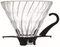 V60 Glass Coffee Dripper, Size 02, Black