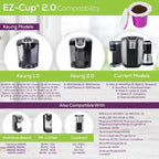 Ez-Cup 2.0 Starter Pack | Reusable K Cup Coffee Pod Capsule with 25 Disposable Paper Filters (Starter Pack)