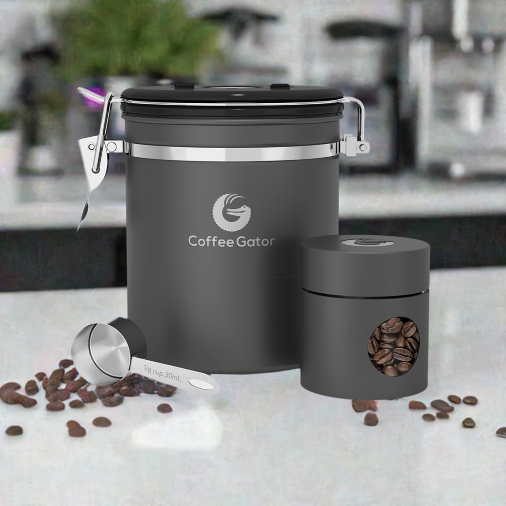 Bean Bunker: Airtight Coffee Storage (16oz, Gray)