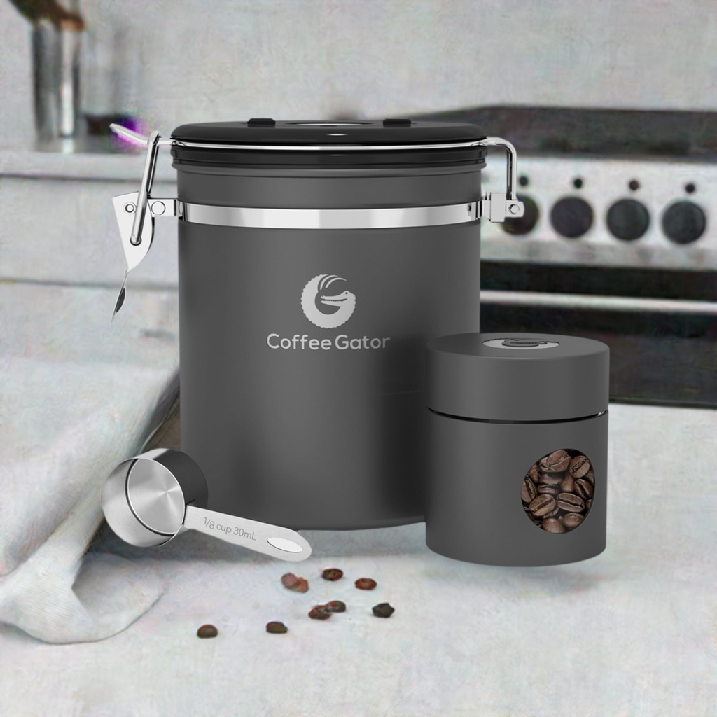 Bean Bunker: Airtight Coffee Storage (16oz, Gray)