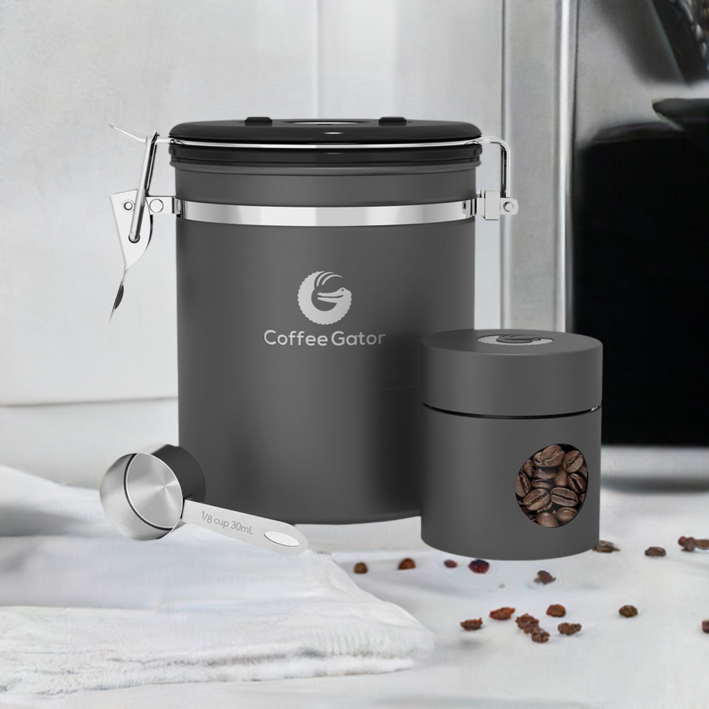 Bean Bunker: Airtight Coffee Storage (16oz, Gray)