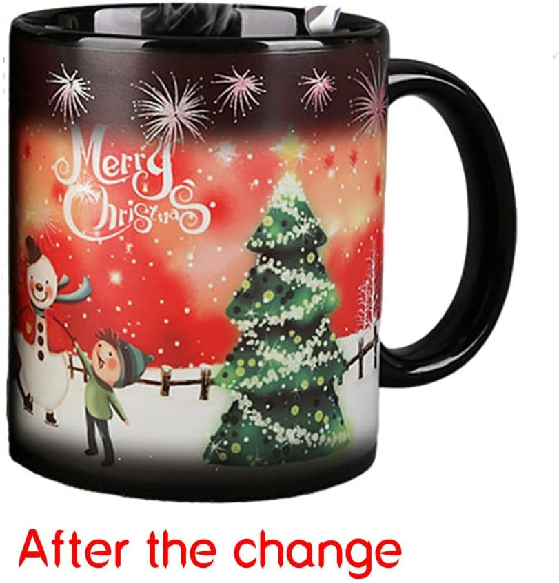 Christmas Coffee Mug Magic Heat Changing Mug 12 Oz Color Changing Mug Heat Sensitive Coffee Mug with Gift Box Holiday Coffee Mug Christmas Mugs for Women,Men,Kid,Family, Friends (Xmas Tree)