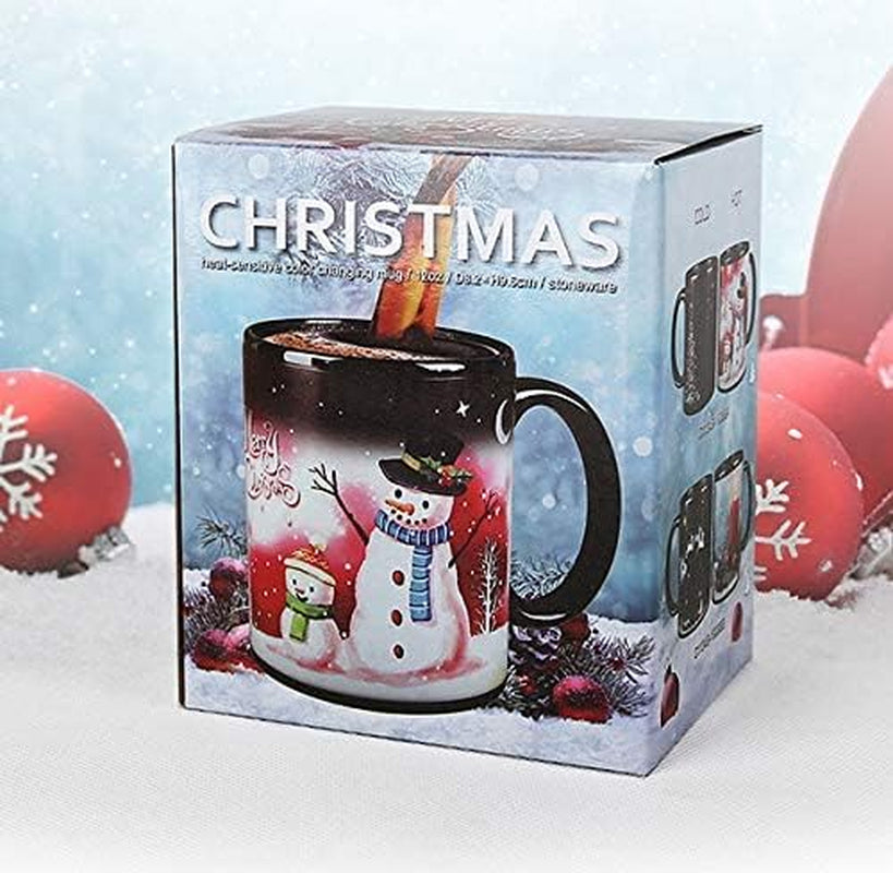 Christmas Coffee Mug Magic Heat Changing Mug 12 Oz Color Changing Mug Heat Sensitive Coffee Mug with Gift Box Holiday Coffee Mug Christmas Mugs for Women,Men,Kid,Family, Friends (Xmas Tree)