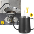 Pour over Coffee Kettle Mini 20 OZ Gooseneck Kettle Spout Coffee Pots Drip Coffee Maker Kettle Long Narrow Stainless Steel Pour over Kettle