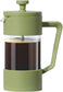 French Press Coffee Maker (12Oz)- Borosilicate Glass, Coffee Press, Single Cup French Press, 3 Cup Capacity, Olive