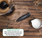Milk Frother Wand & Matcha Mixer, Mini Electric Whisk for Coffee - Frother for Coffee - Milk Frother Handheld - Coffee Stirrers Electric Matcha Frother & Hand Whisk (Black)