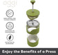 French Press Coffee Maker (12Oz)- Borosilicate Glass, Coffee Press, Single Cup French Press, 3 Cup Capacity, Olive