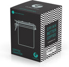 Stainless Steel Canister - Medium 16Oz, Gray Coffee Grounds and Beans Container with Date-Tracker, Co2-Release Valve, and Measuring Scoop - Ideal Coffee Lovers Gifts for Her