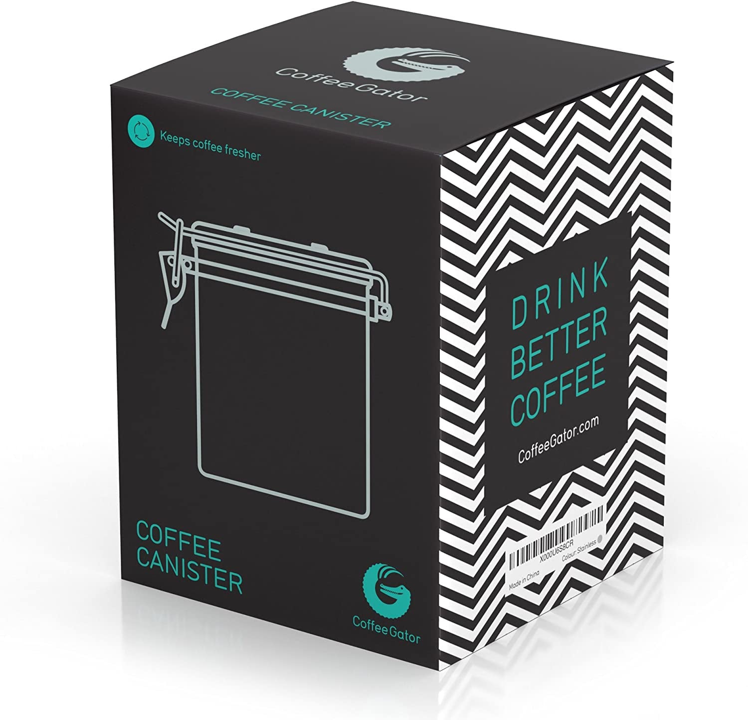 Stainless Steel Canister - Medium 16Oz, Gray Coffee Grounds and Beans Container with Date-Tracker, Co2-Release Valve, and Measuring Scoop - Ideal Coffee Lovers Gifts for Her