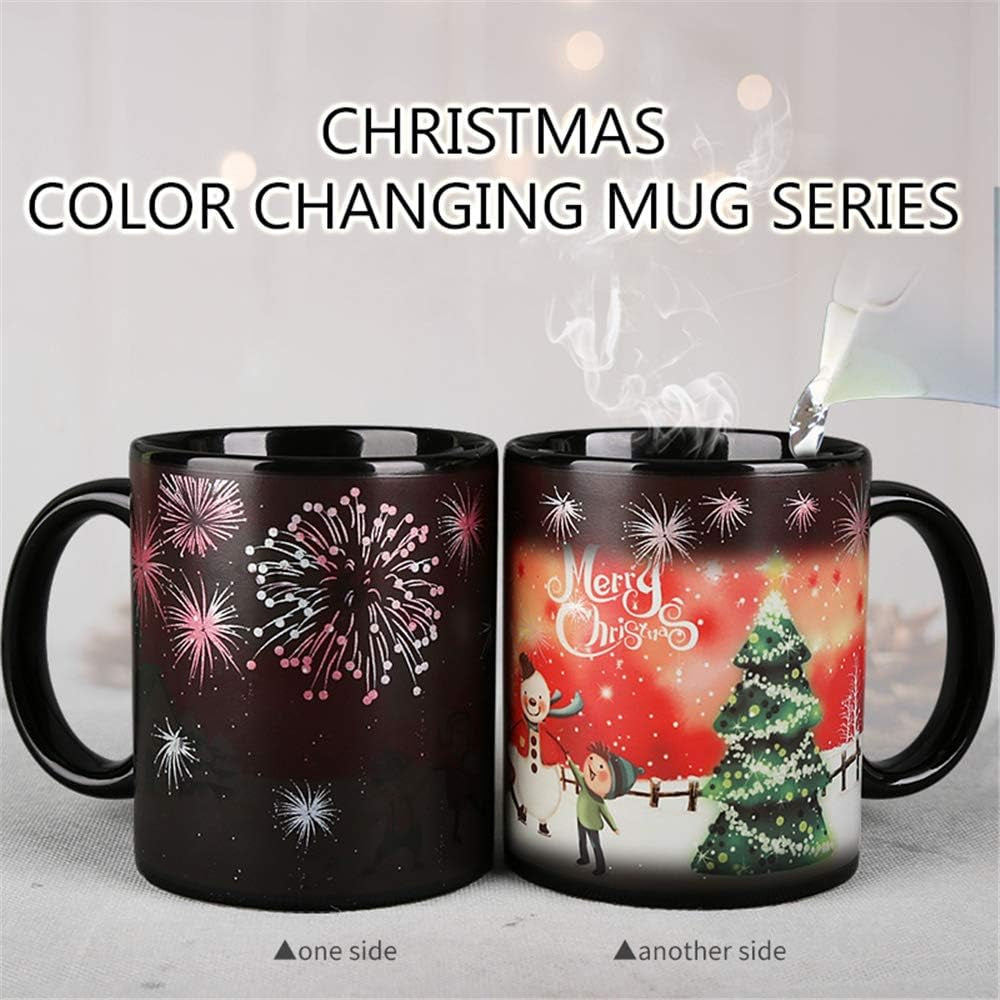 Christmas Coffee Mug Magic Heat Changing Mug 12 Oz Color Changing Mug Heat Sensitive Coffee Mug with Gift Box Holiday Coffee Mug Christmas Mugs for Women,Men,Kid,Family, Friends (Xmas Tree)