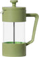French Press Coffee Maker (12Oz)- Borosilicate Glass, Coffee Press, Single Cup French Press, 3 Cup Capacity, Olive