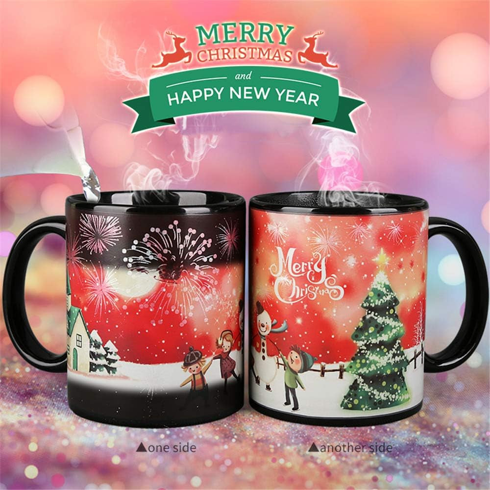 Christmas Coffee Mug Magic Heat Changing Mug 12 Oz Color Changing Mug Heat Sensitive Coffee Mug with Gift Box Holiday Coffee Mug Christmas Mugs for Women,Men,Kid,Family, Friends (Xmas Tree)